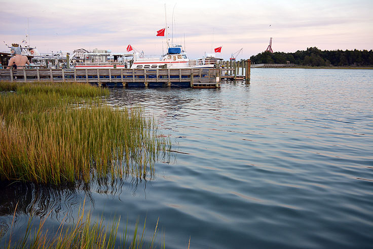 The waterfront at Jaycee Park in Morehead City, NC