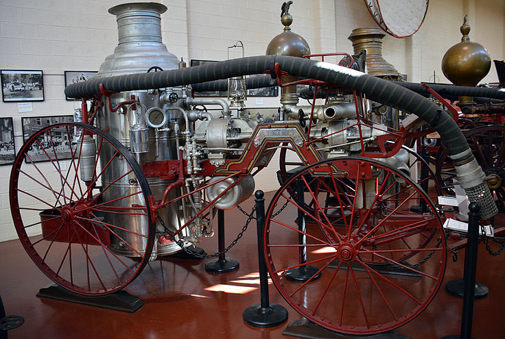 Antique fire wagons at the New Bern Firemans Museum
