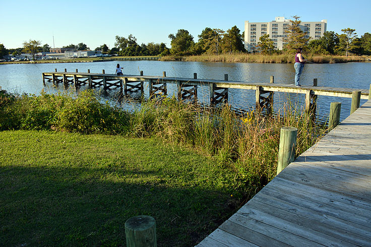 Fishing on the dock at Lawson Creek Park