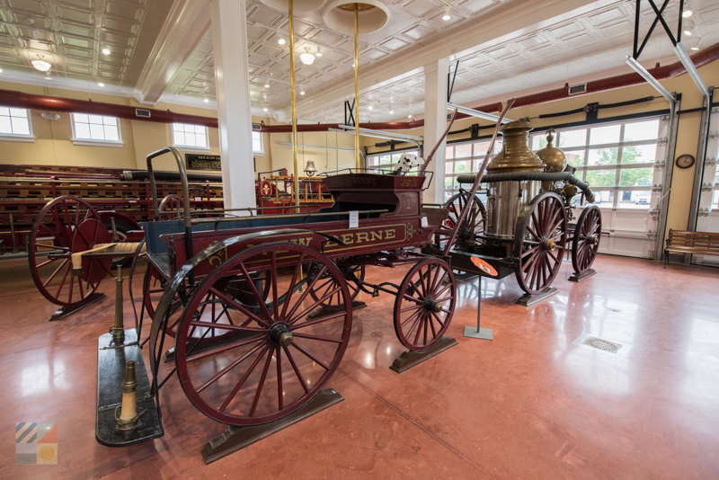 Uniform displays at the New Bern Firemans Museum