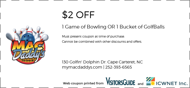 $2 OFF 1 Game of Bowling OR 1 Bucket of GolfBalls