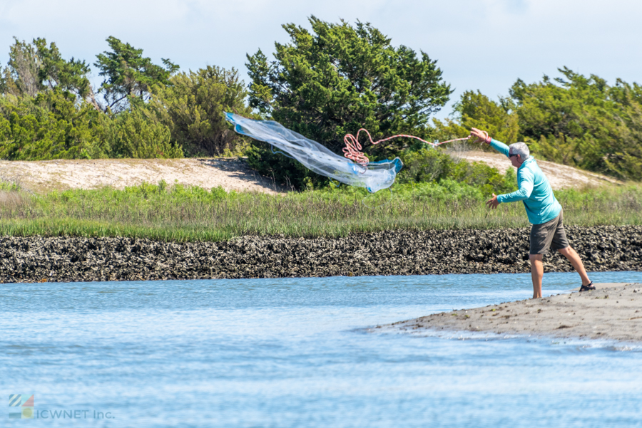 Fisherman casting a net, Beaufort NC