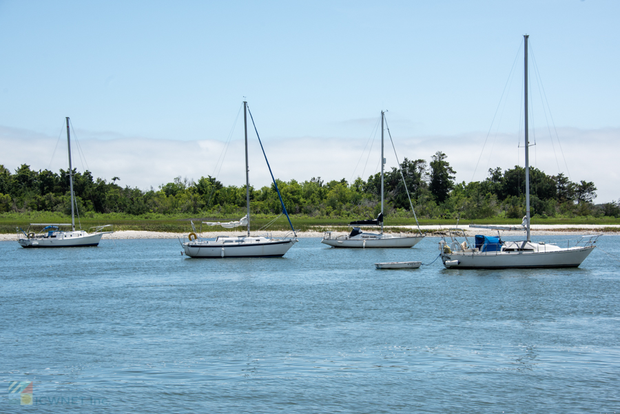 Sailboats moored at Beaufort NC